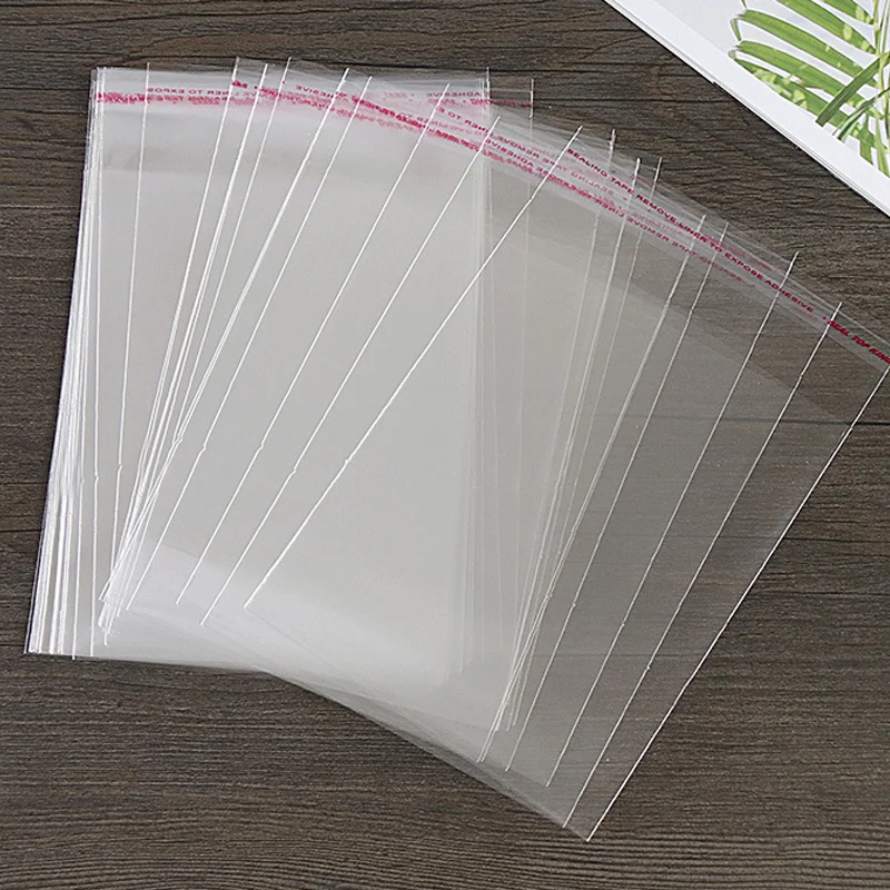 Clear Self-adhesive Ziplock Storage Bags, Cellophane Bags for Storing Jewelry, Biscuits and Confectionery, Multi-Size