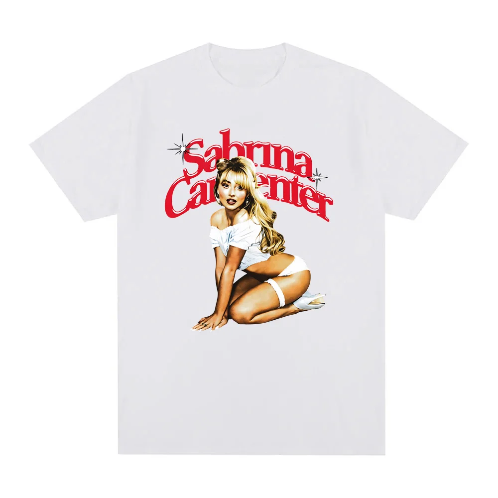 

Новая футболка Sabrina Carpenter 2025 года, футболка высокого качества с рукавами для женщин/мужчин, готическая футболка из 100% хлопка с круглым вырезом, летние футболки