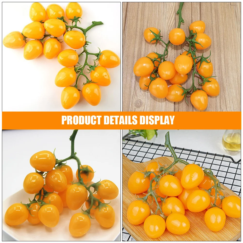 

Simulated Cherry Tomatoes Artificial Fruit Foam Lifelike Decoration Prop for Kitchen Home Photo Display Dining Room