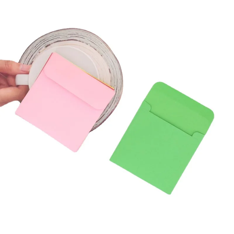 10x10cm Square Mini Small Colorful Paper Envelopes for Gift Vintage Wedding Invitation Scrapbooking Candy Bag Red Color