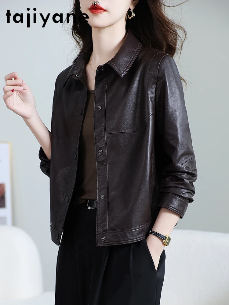 TAJIYANE 100% Real Leather Jacket Woman Luxury Top-Grain Sheepskin Coat Short Genuine Leather Jackets 2025 Autumn Women Clothes