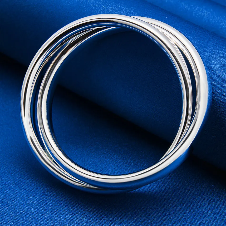 Elegant 925 sterling silver exquisite double ring bracelet for women's fashion parties and wedding accessories
