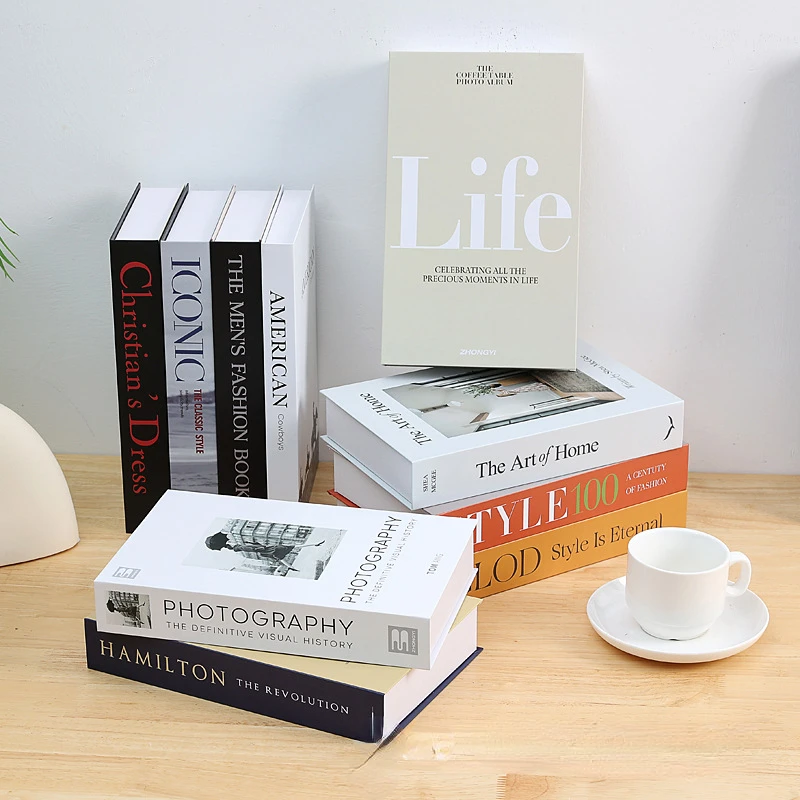 Fashion Fake Books for Home Decoration New Luxury Decorative Book Coffee Table Bedroom Bookends Shooting Props Home Decor