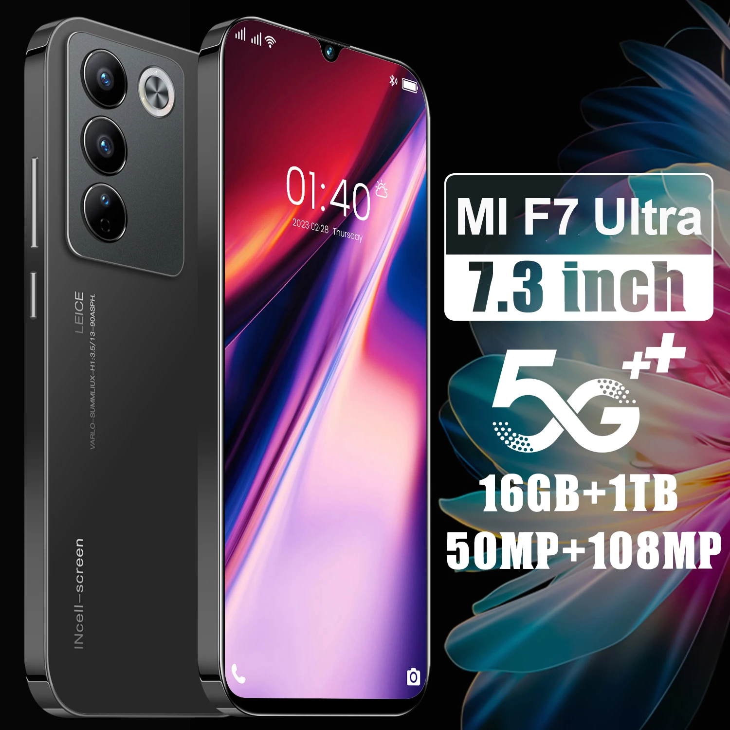 

2025 New MI F7 Ultra 7.3HD Global Edition Original Smart Dual Card 7800mAh Battery Facial Recognition Function