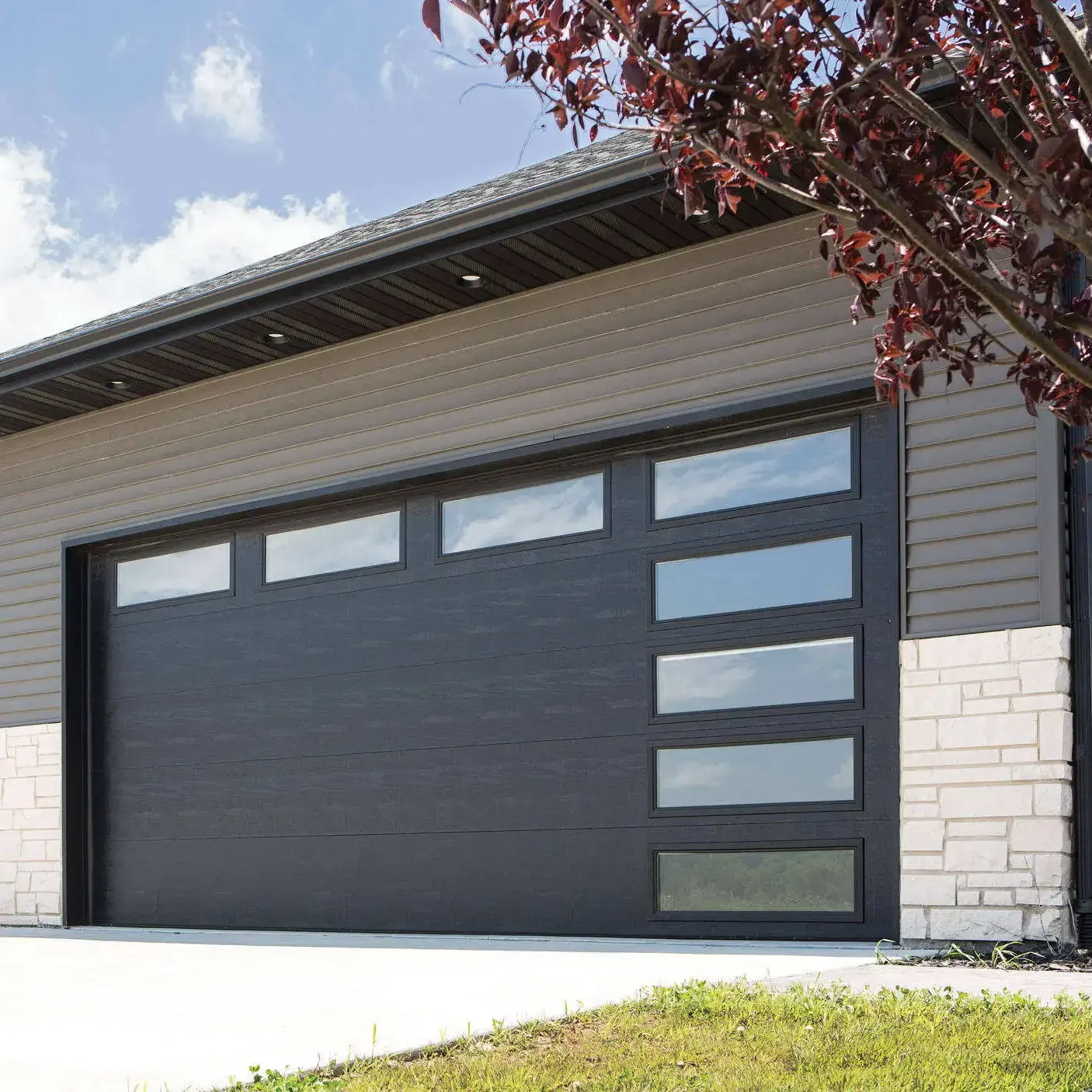 All Weather Frosted Aluminum Alloy Garage Door Hurricane Impact Resistant Heavy Duty Garage Doors Easy To Clean Garage Doors
