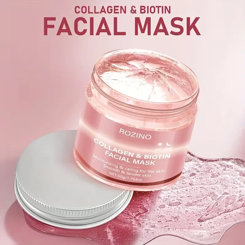 1 Stück/2 Stück/3 Stück Biotin-Kollagen-Tag- und Nachtmaske, Peel-Off-Maske, spendet tiefenwirksam Feuchtigkeit, hält die Haut hydriert und prall, strafft die Haut, hellt den Hautton auf und verleiht der Haut einen jugendlichen Glanz. Geeignet für den täglichen Gebrauch und als Geschenk für die Feiertage. Hilft ihr, mit einem schönen Teint zu glänzen, geeignet für Männer und Frauen. – Detail 3