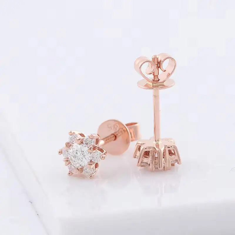 Sparkling Moissanite Jewelry 18 Gold Plated Moissanite Earrings Women's Fashion Earrings for Gift & Daily Wear