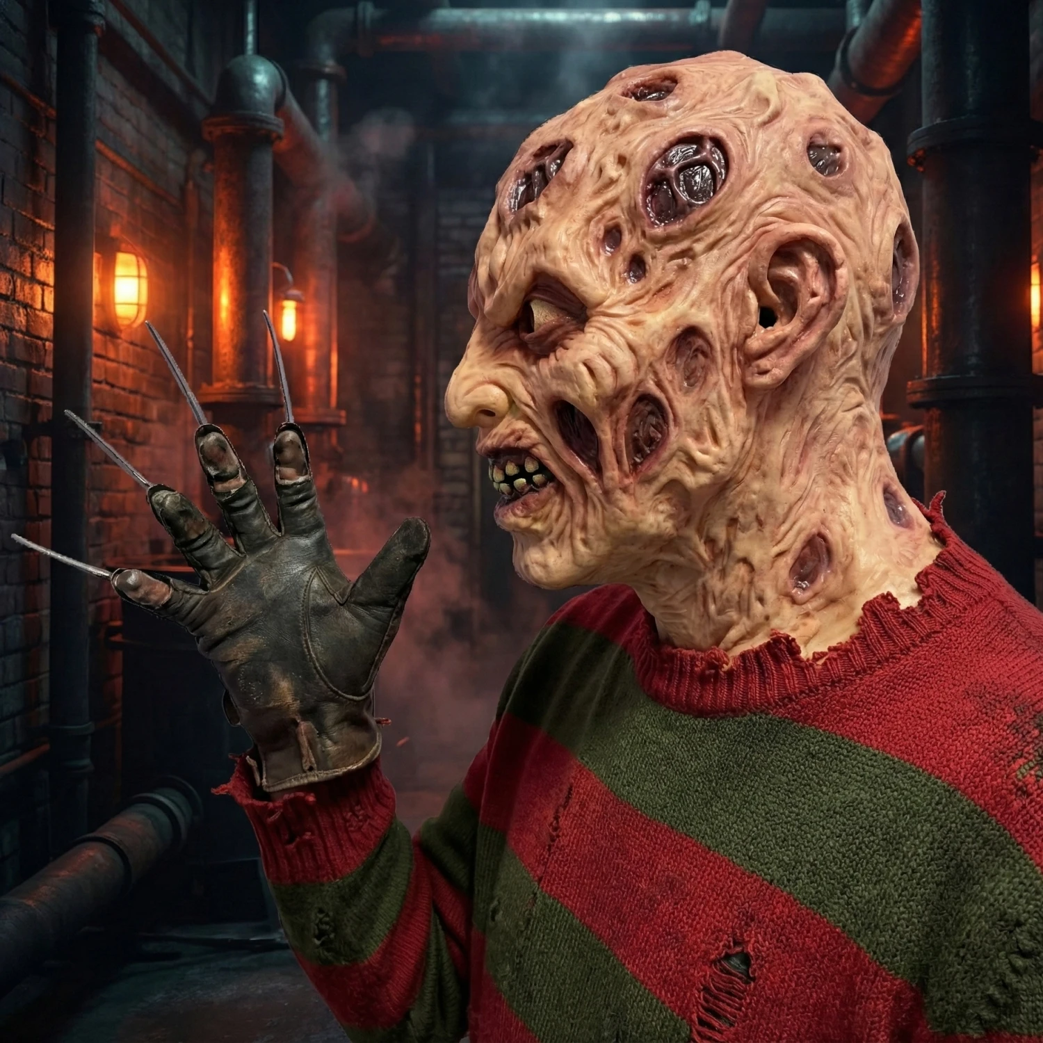 Maska Horror Premium z Czystego Lateksu – Realistyczna Zdrzewiała Twarz na Halloween, Cosplay i do Nawiedzonych Domów