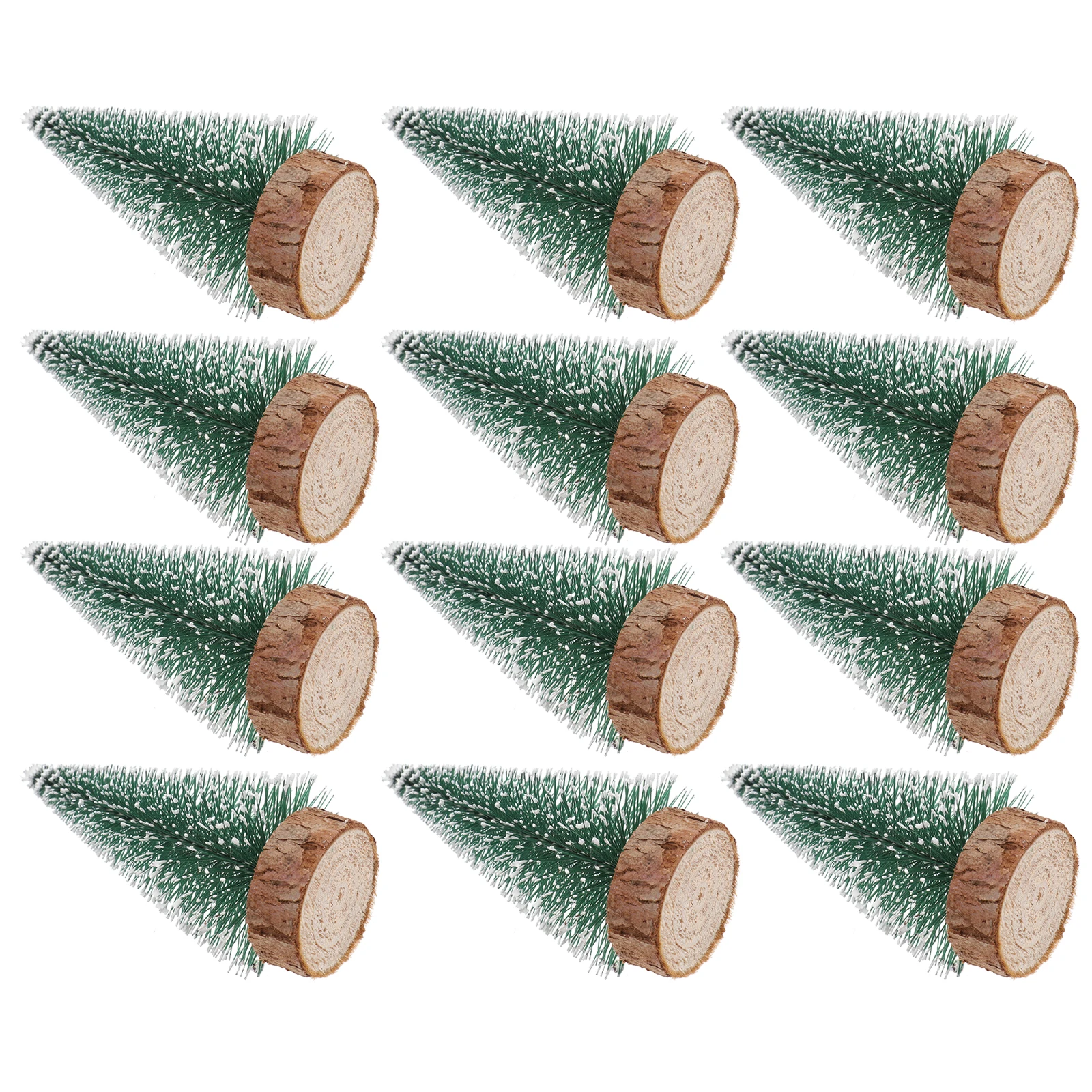 

Mini Christmas Bamboo Desk Decor Holiday Snow Effect Centerpieces Table Bottle Brush Christmas Decorations Festive Atmosphere
