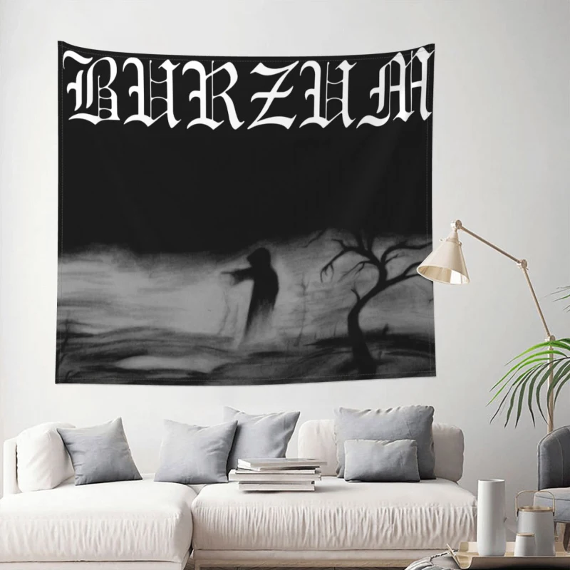 Burzum Black Metal Flag Tapestry Hanging Tapestrie Bedroom Bedspread Throw Cover Astrology Witch Wall Blanket Decor