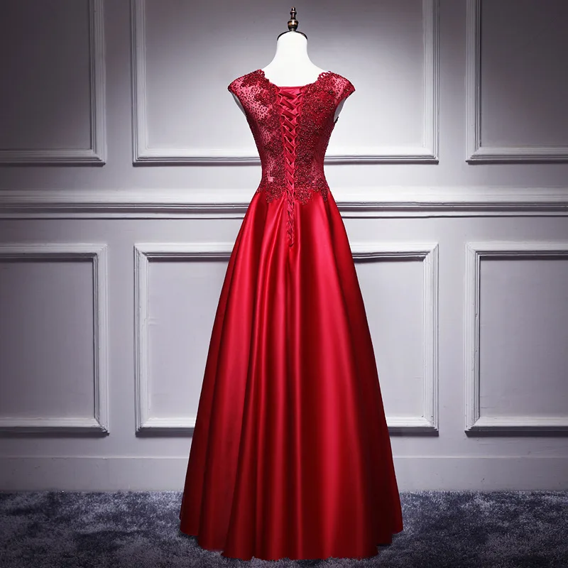 H19 New red toast dress bride dignitoso ed elegante lungo temperamento estate banchetto di nozze abito da sera gonna per le donne