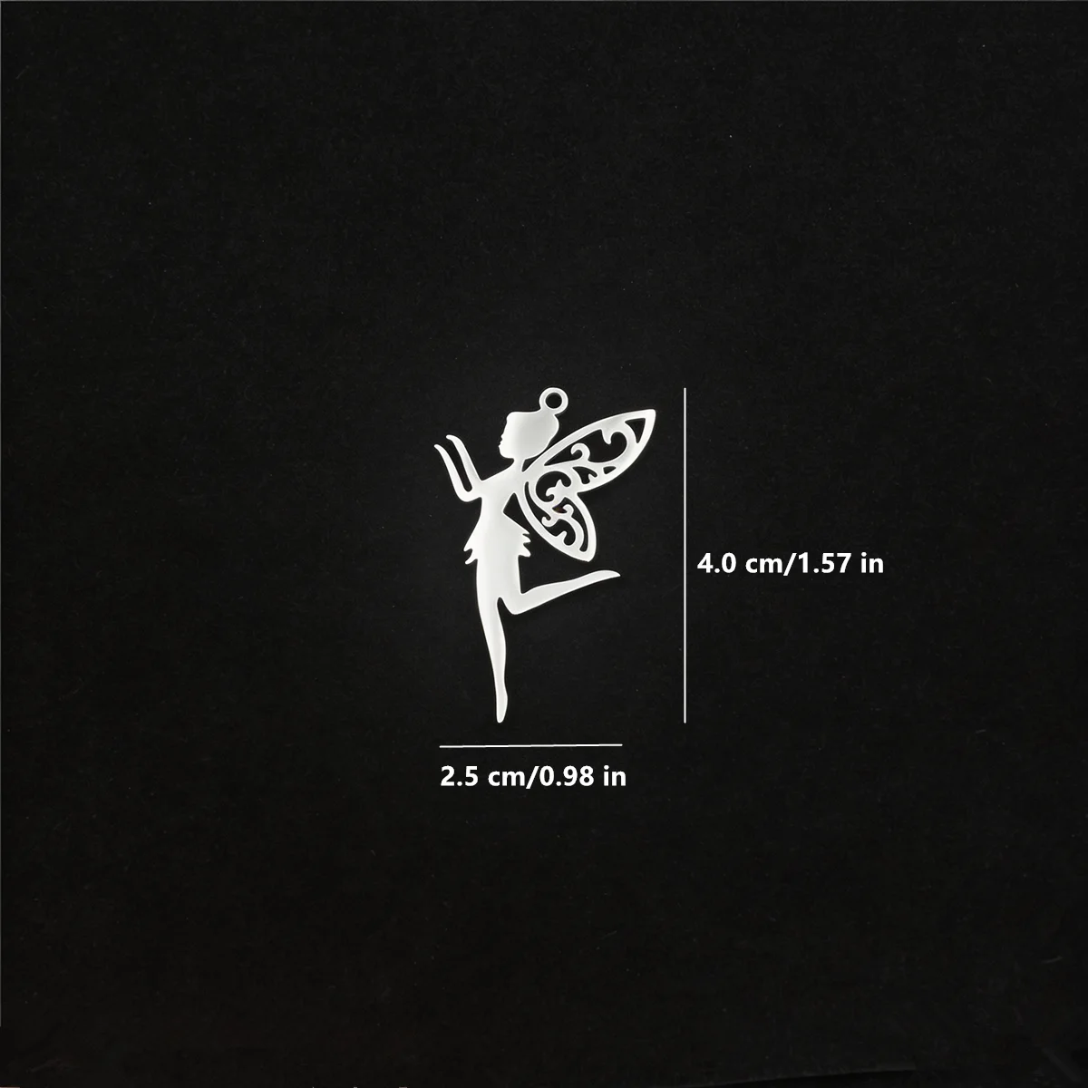 RUEMOY 5Pcs Stainless Steel Fairy Charms Steel Color Hollow Wing Elf Pendants for DIY Necklace Bracelet Jewelry Making