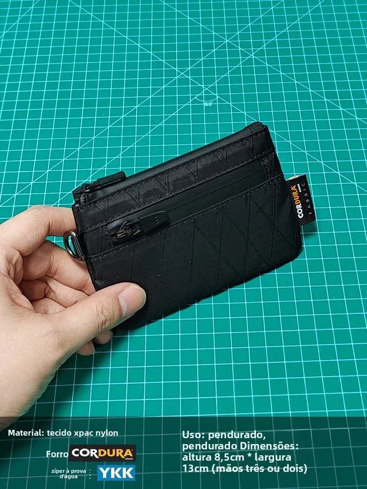 多機能カードホルダー-車の鍵-エアポッド-イヤホン収納-小型吊り下げバッグ-防水ナイロン-コインパース-キーホルダー-若者向け-メンズ