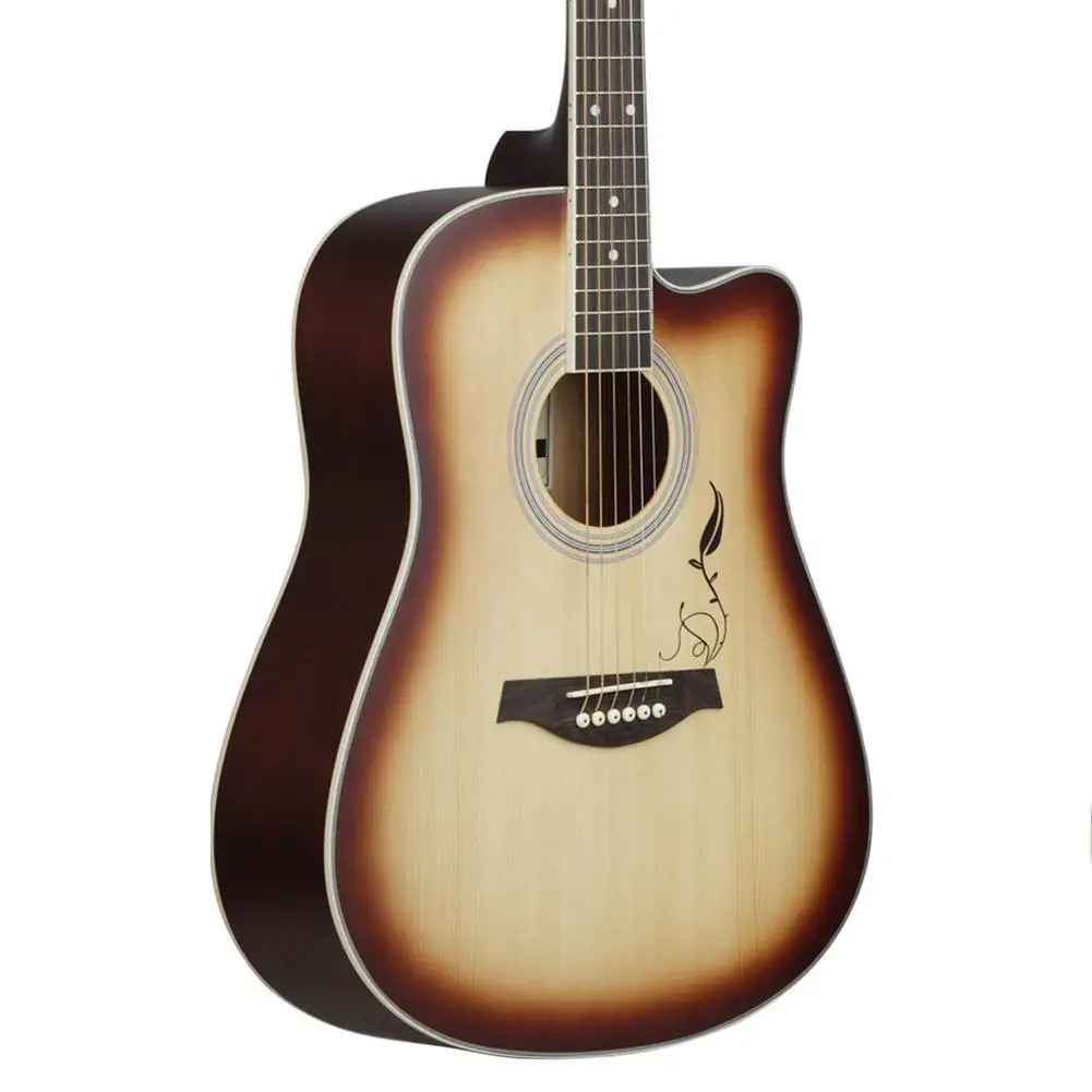 

41 Inch Acoustic Guitar Rosewood Fingerboard 21 Frets 6 Strings Folk Guitar Starter Practice Guitar for Beginner Students