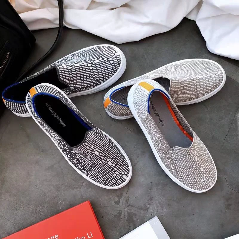 Women Shoes Summer Flat Sneakers Female Loafers Casual Woven Shoes Woman Sneakers Slip On Breath Zapatos De Mujer Plus Size