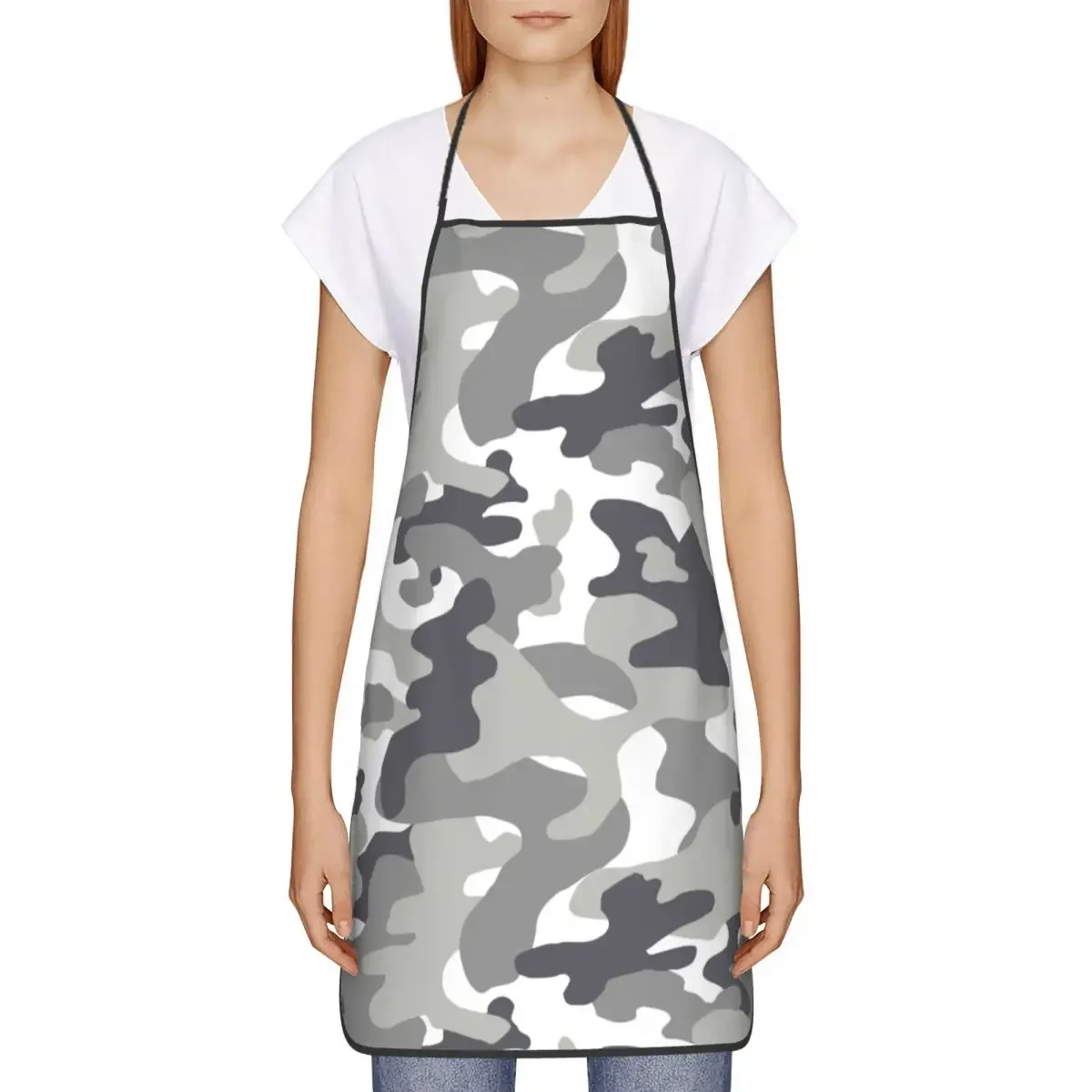 Urban Camouflage Pattern Funny Apron for Women Men Military Tactical Camo Unisex Kitchen Chef Bib Tablier Cuisine Cooking Baking