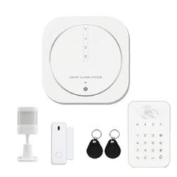 Graffiti Burglar Alarm Intelligent WIFI+GSM Dual Network Alarm System As Shown Screenless Alarm Host