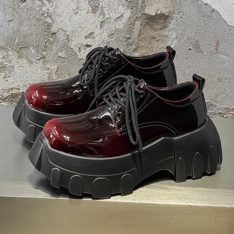Spring  Autumn Casual Derby Shoes Gradient Colors Enhance Personalized High End Sense Youthful Fashionable Shoes