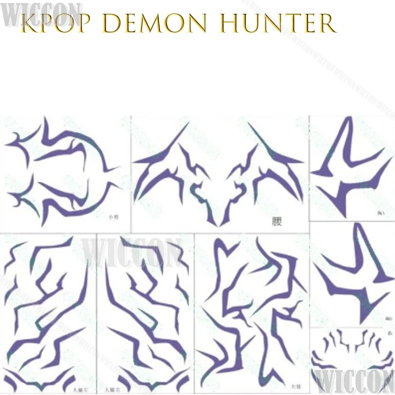 KPOP DemoN Hunters Rumi Jinu démon garçon bande tatouage autocollant Anime jeu corps peinture Cosplay Halloween fête temporaire scène accessoire