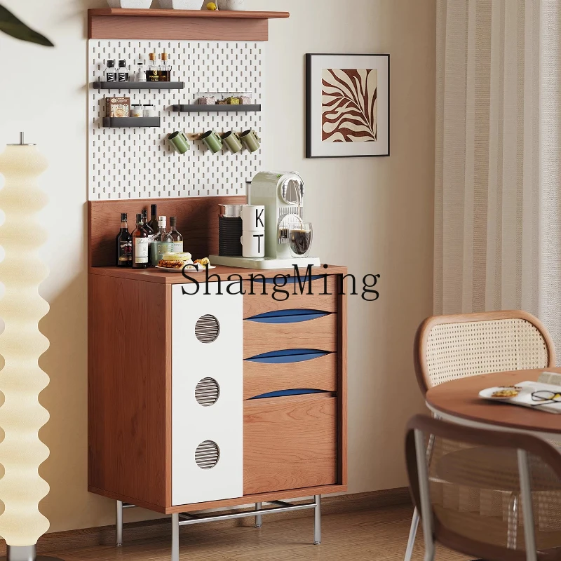 

ZYY medieval solid wood dining side cabinet retro tea cabinet living room wall storage cabinet