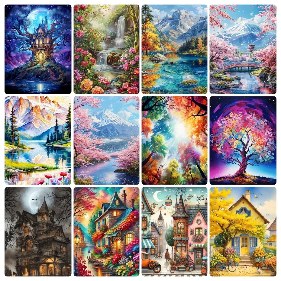 5D DIY Diamond Painting Legend Flower Landscape Flower Diamond Mosaic Handmade Art Exquisite Creative Gift Home Decoration