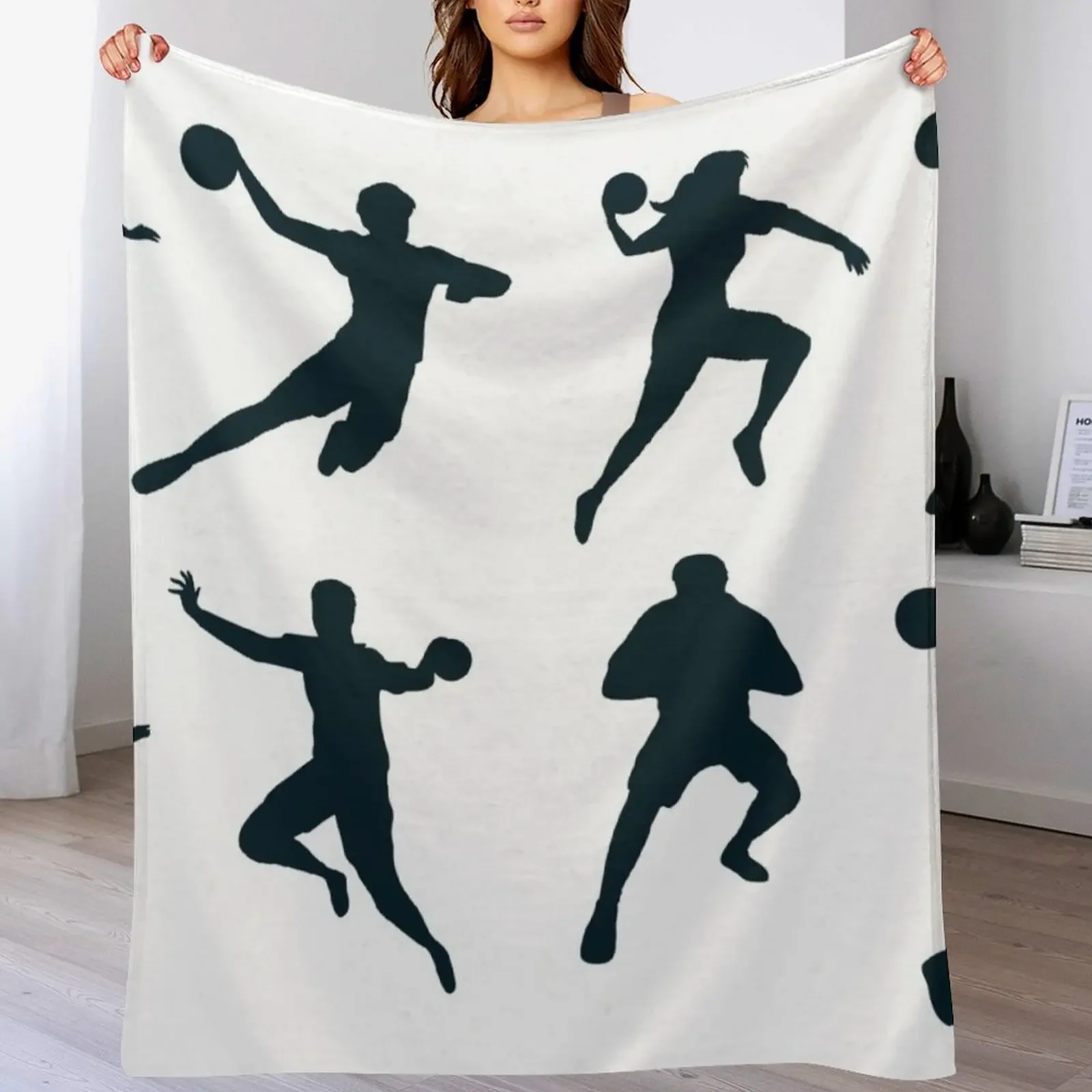 

Handball player silhouette Throw Blanket Beach Soft Sleeping Bag Thermals For Travel Blankets
