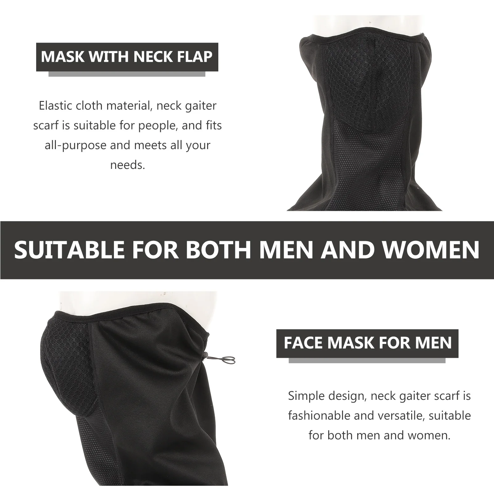 

Cycling Headscarf Cool Face Gaiter Black Neck Flap Women Summer Outdoor Mask Sun Protection Balaclava Ski Hiking Windproof Warm
