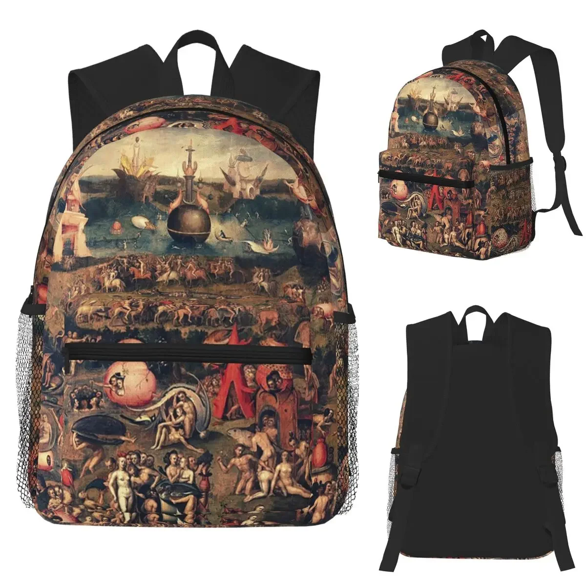The Big Eyes Classic Artwork Of Hieronymus Bosch Student Backpack School Bag Hiking Daypack for Boys Girls Bookbag Shoulder Bags