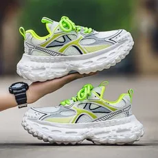 

2025: мужская спортивная обувь с сеткой Four Seasons, легкие и дышащие студенческие кроссовки, модная повседневная обувь на толстой подошве