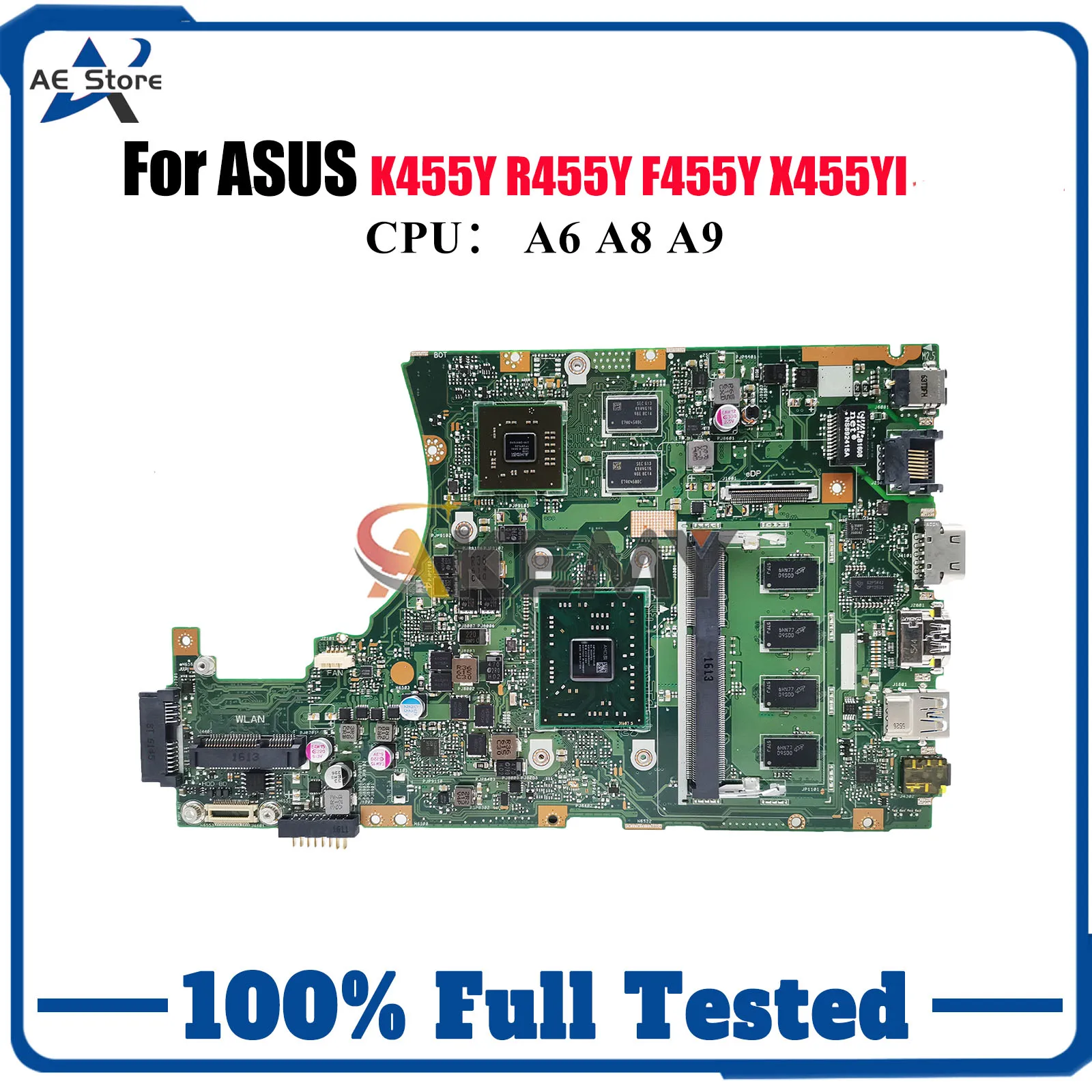 

X455YI Материнская плата для ноутбука ASUS VivoBook R454Y F455Y X455Y A455Y X455YI K455Y R455Y Материнская плата с процессором A6 A8 A9 tests stk