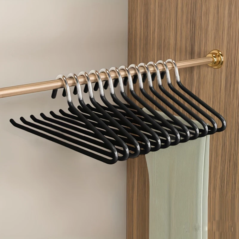 

10/5Pcs Open Ended Pants Hangers, Single Rod Trouser/Slack Hangers, Semi-Open Space-Saving Pant Hanger for Jeans