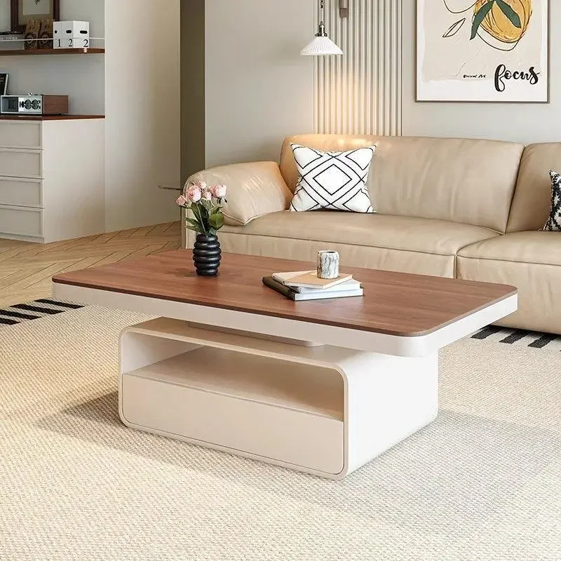 Solid wood rectangular coffee table living room household minimalist tea table small apartment