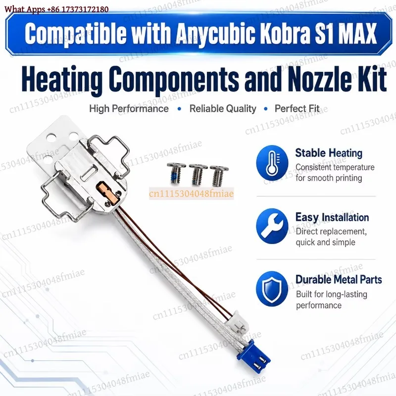 Anycubic Kobra S1 MAX Heating Nozzle Kit Hotend Assembly 3D Printer Spare Parts Replacement Extruder Components Accessories
