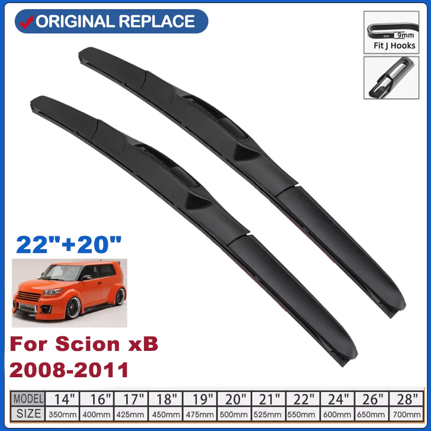 

Car Wiper Blade For Scion xB 2008-2011 Windshield Rubber Silicon Refill Front Window Wiper 22"+20" LHD RHD Auto Accessories