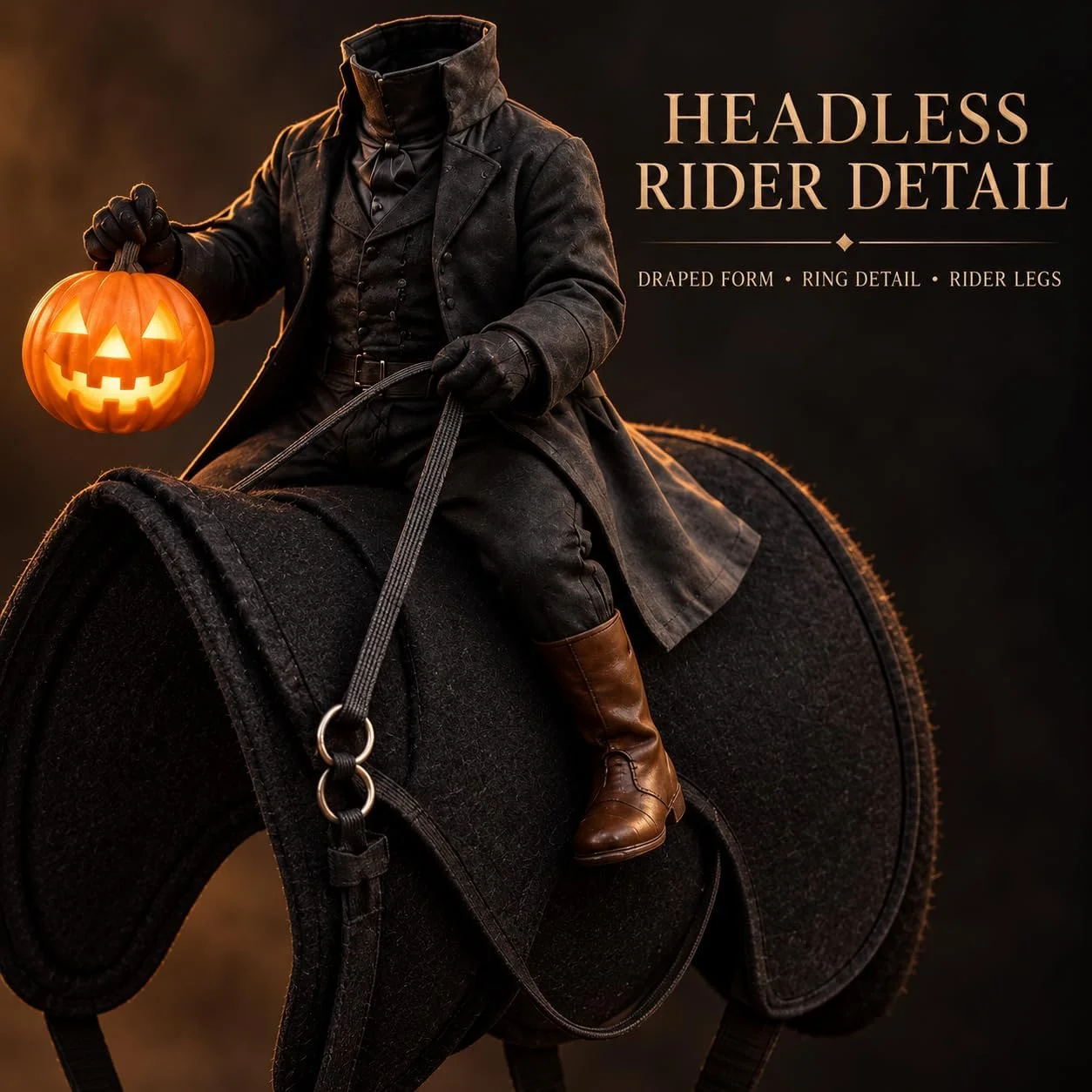 Halloween Kopfloses Ritter-Haustier-Reiter-Kostüm – Detail 3