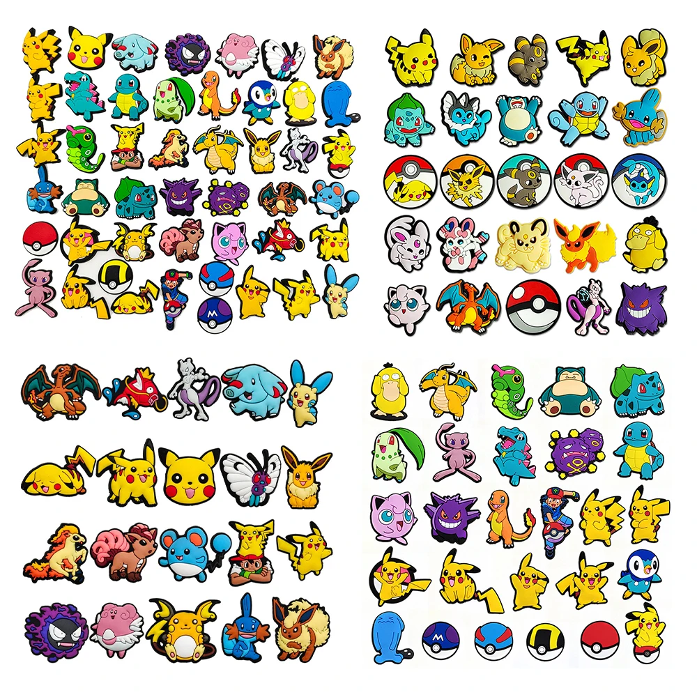 

9-47 шт. Potdemiel Pokemon Pikachu обувь подвески аксессуары для обуви с героями мультфильмов для сабо сандалии украшения пряжка дети друзья подарки