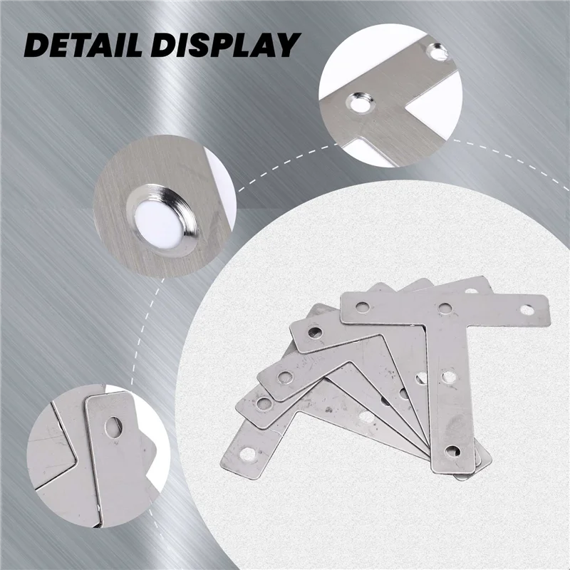 AT21-5 stuks hoekplaat hoekbeugel platte T-vorm reparatiebeugel 80 mm x 80 mm