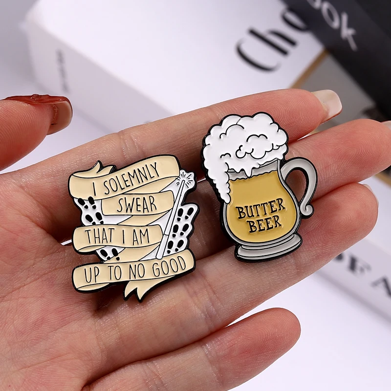 Magic World Enamel Pins Custom Train Tickets Sunglasses Howler Brooches Lapel Badges Witch Wizard Jewelry Gift for Kids Friends