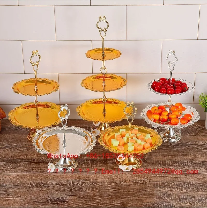 European Round Metal Fruit Tray Simple Snack Plate Special for Beauty Salon Desktop Decor Ornament