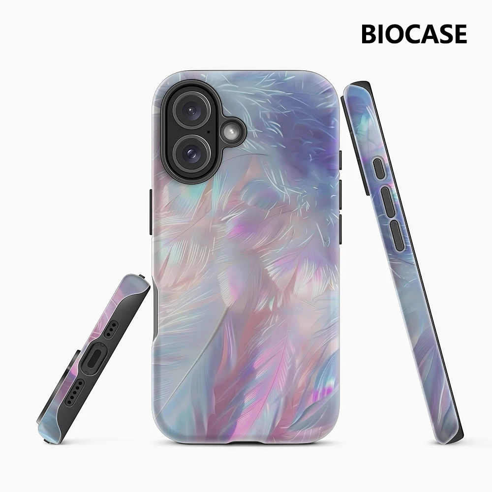 Schillernde Federn IPhone 17 Must-Haves Handyhülle für IPhone 17 16 15 14 13 12 11 Pro Max Plus Doppelschichtige Rückseite