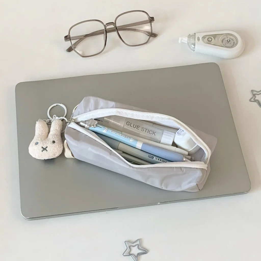 Solid Color Pencil Bag Solid Color Large Capacity Pencil Bag Pencil Bag Elegant For Homework Daily Use Classes