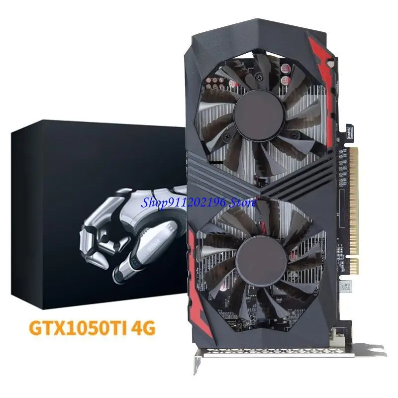 P82A Professional 1050TI 4GB GDDR5 128 Bit Direct Gaming Graphics Card PCI for Express 16X with Twin Cooling Fan VGA Card