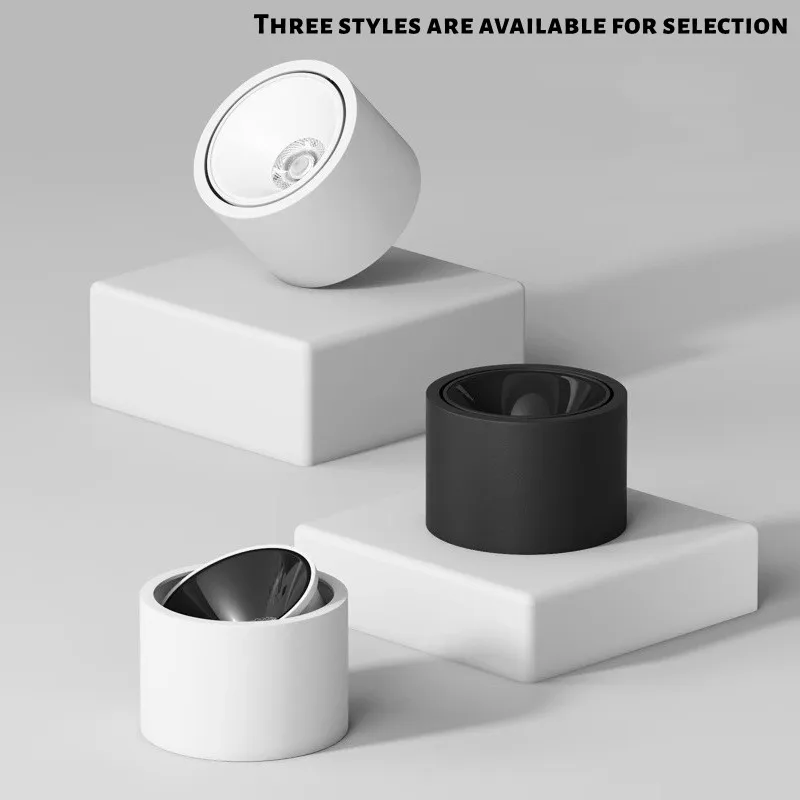 Surface-mounted LED downlight with anti-glare ceiling fixture, modern and minimalist design, 30° adjustable. 110V/220V 5W7W9W