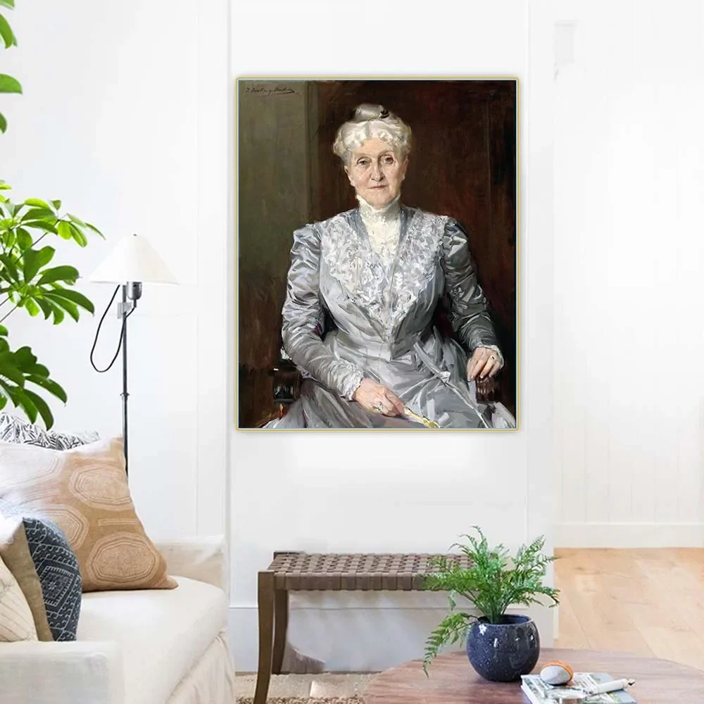 Joaquin Sorolla "Retrato de Emily Perkins", lienzo, pintura al óleo, imagen artística, decoración de pared estética, decoración para el hogar y la sala de estar
