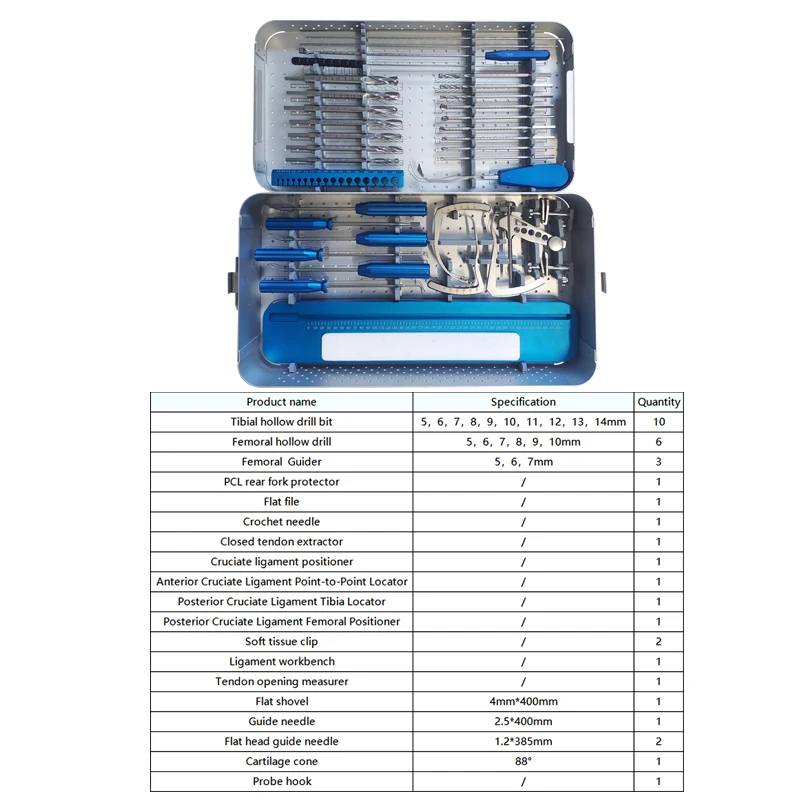 GREATLH ACL/PCL Reconstruction Knee Arthroscopy Instruments Posterior Cruciate Ligament Femoral Positioner Orthopedic Tools Set