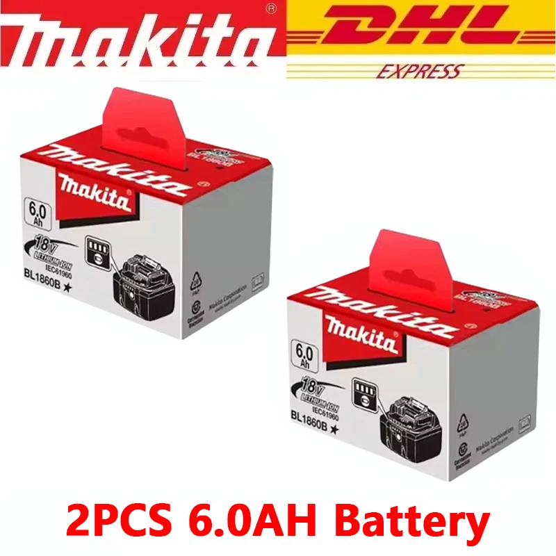 100% originele Makita-batterij, 18V 6.0Ah L1860B oplaadbare batterij, vervangt Makita DDF487 L1840B L1850B, accu voor elektrisch gereedschap