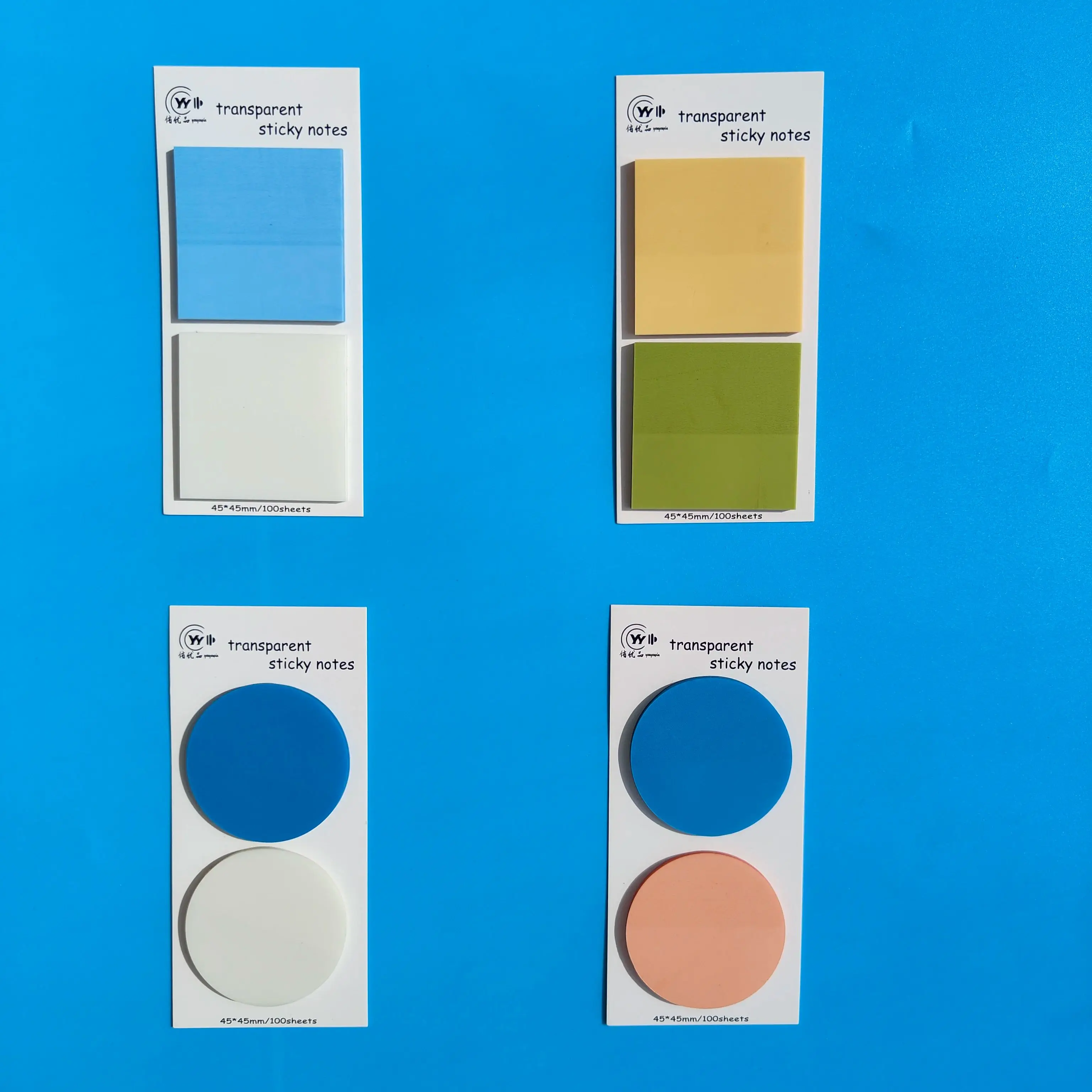 100 Sheets Transparent Sticky Notes Self-Adhesive Annotation Books Notepad Bookmarks Memo Pad Index Tabs Stationery