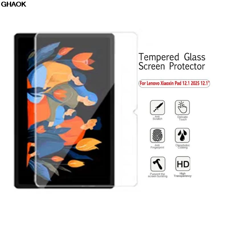 2 Pieces For Lenovo Xiaoxin Pad 12.1 2025 HD Tempered Glass Film TB365FC 12.1 Inch 9H Anti Scratch Screen Protector Tablet film