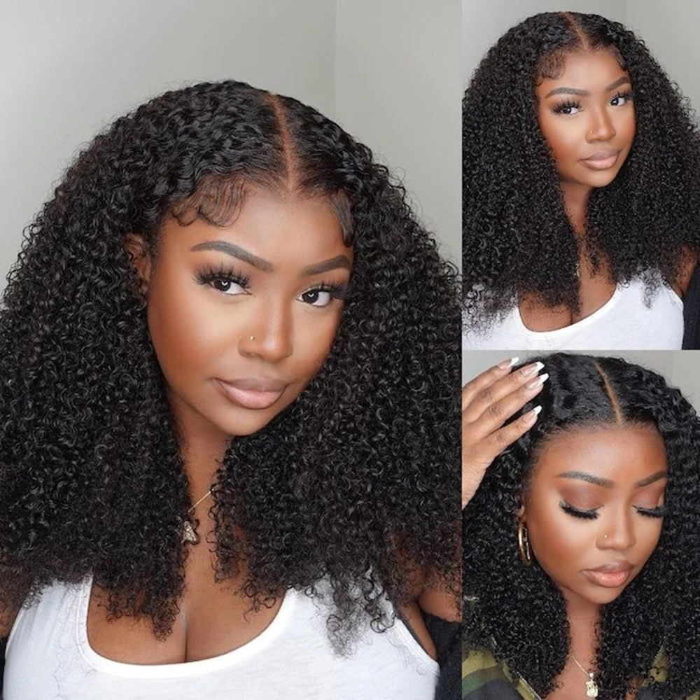 

Afro Kinky Curly Wigs Raw Hari 250% Density V Part Wig Human Hair Brazilian Kinky Curly Human Hair Wigs for Women