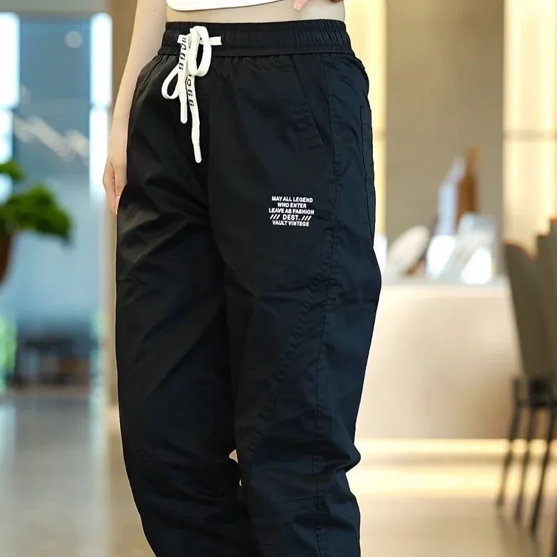 

Men's Casual Pants Summer Slim Fit Male Trousers Fashion Cropped Harajuku Korean Style Clothes Polyester High Quality Trend Y2k